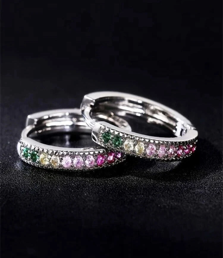 NUEVO Pendientes de aro con bisagras de turmalina múltiple Foto 2 de 4