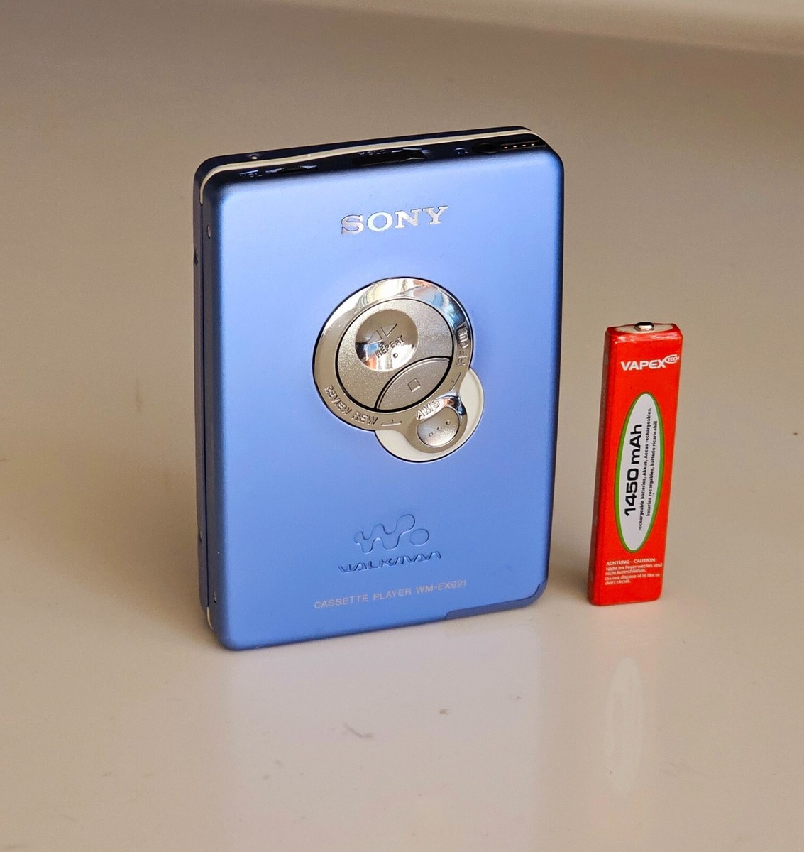 SONY WM-EX621カセットプレーヤー ブルー Blue Slim Sony WM-EX621 Walkman Cassette player Fully