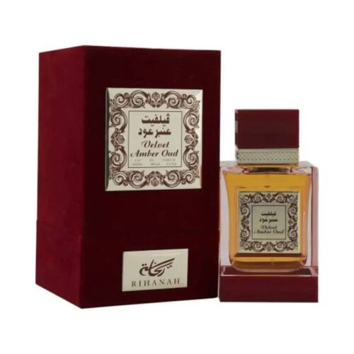 Perfume aerosol importado Velvet Amber Oud Rihanah 100 ml EDP 3,4 FL.OZ larga duración - Imagen 1 de 5