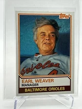 1983 Topps Earl Weaver Baseball Card #426 NM-Mint FREE SHIPPING