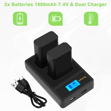 2× NP-FW50 Akku für Sony Alpha a5100 a6500 a6400 SLT-A NEX 3 5 7 A7 + Ladegerät