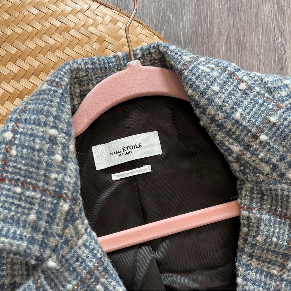 Isabel marant kice plaid blazer jacket women’s size 34 - Image 4 of 4