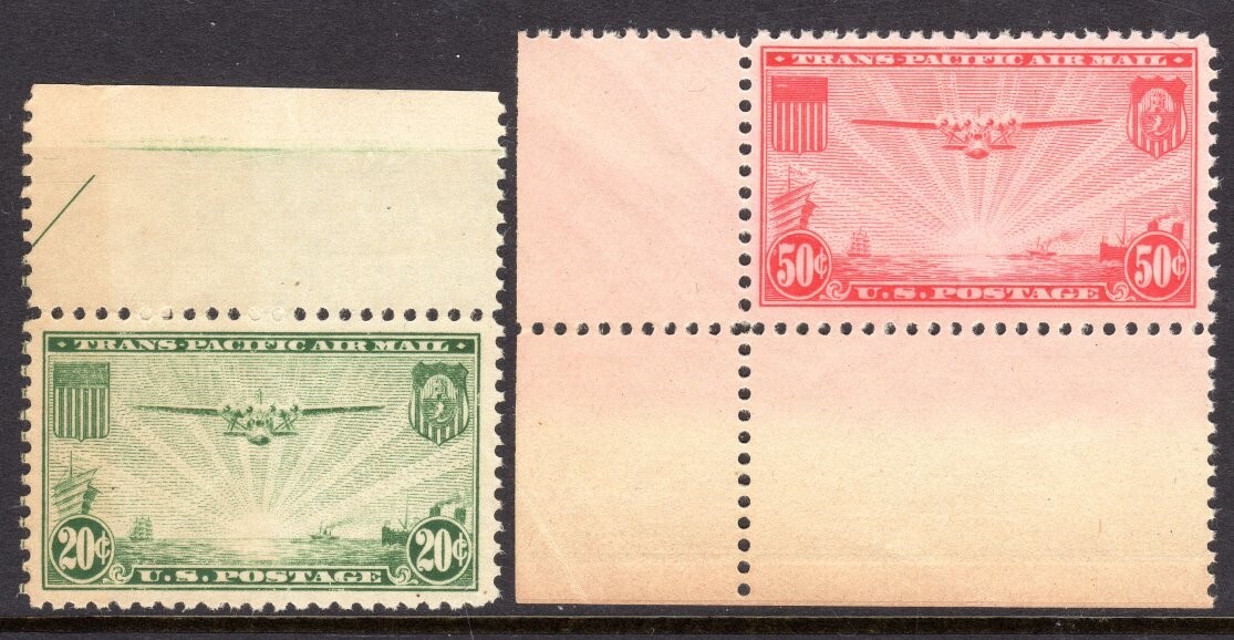 United States Scott #C 21-22 VF MNH 1937 China Clipper Margin