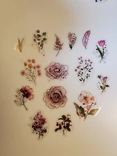 Light Purple - 30 Stickers -2 ea of 15 images with gold accent. Scarlet Letter