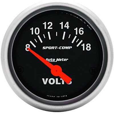 Autometer Sport-Comp 52mm 8-18 Volt Electronic Voltmeter