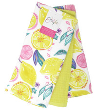 Kitchen Towels Set Of 3 dish hand 2 Lemons 1 Solid Yellow