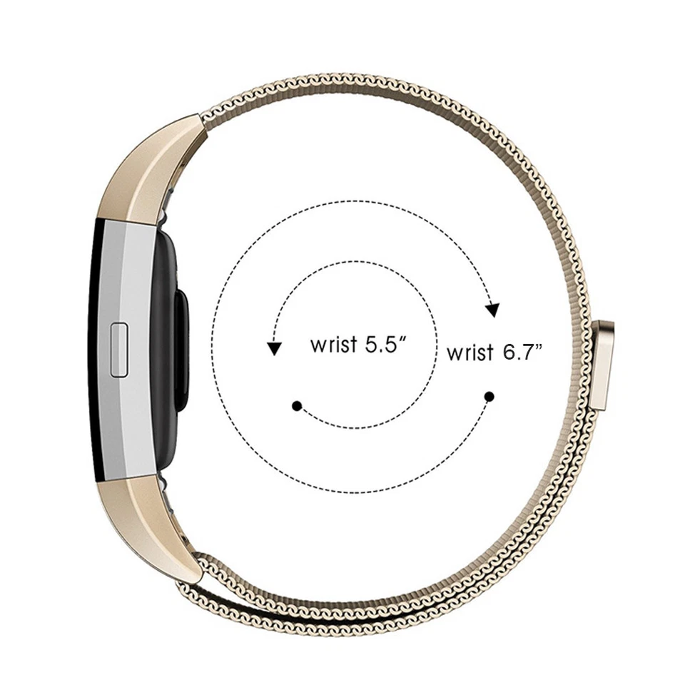 Correa de repuesto de acero inoxidable con bucle magnético para Fitbit Charge 2 Foto 2 de 4