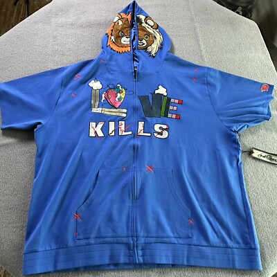 Frost Original Urban Wear Love Kills Blue Hoodie Mens 6XB Marqeis Jovan NWT LA