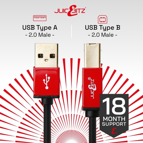 Premium USB or USB-C Shielded Printer Scanner MIDI System Deck Cable Lead Type-B - Afbeelding 17 van 40