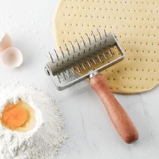 Handle Roller Docker Stainless Steel Pizza Cake Pie Baking Pizza Dough Docker