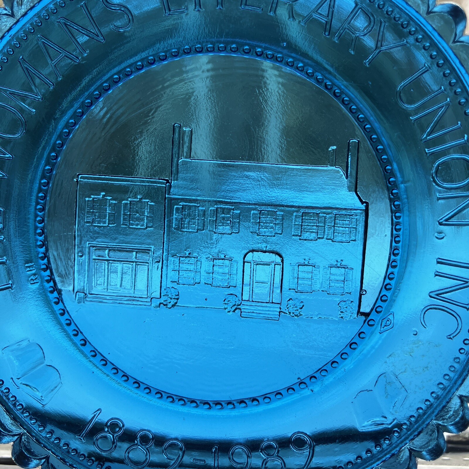Portland ME Womans Literary Union Frye Hall Maine VTG Portland Glass Cup Plate
