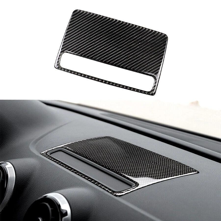 Vinyl Carbon Fiber Center Console GPS Navigation Cover Trim For Audi A3 8V 13-17