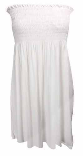 Ladies Sheering Boob Tube Gather Bandeau Ruched Top Summer Mini Dress Size 8-26 - Picture 4 of 28