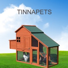 Large Chicken Coop Hen house Chook Hutch Run Cage With Egg Cage P053