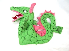 Luvin' Stuffins Large Green Plush Dragon Hand Puppet - 14" - Vintage Playtime