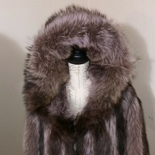 Stunning Russian Style Raccoon Fur F/l Coat Parka.deep Soft Thick Hood.sz Med.