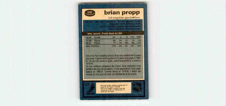 1981-82 O-Pee-Chee Brian Propp #246 - Image 2 of 2