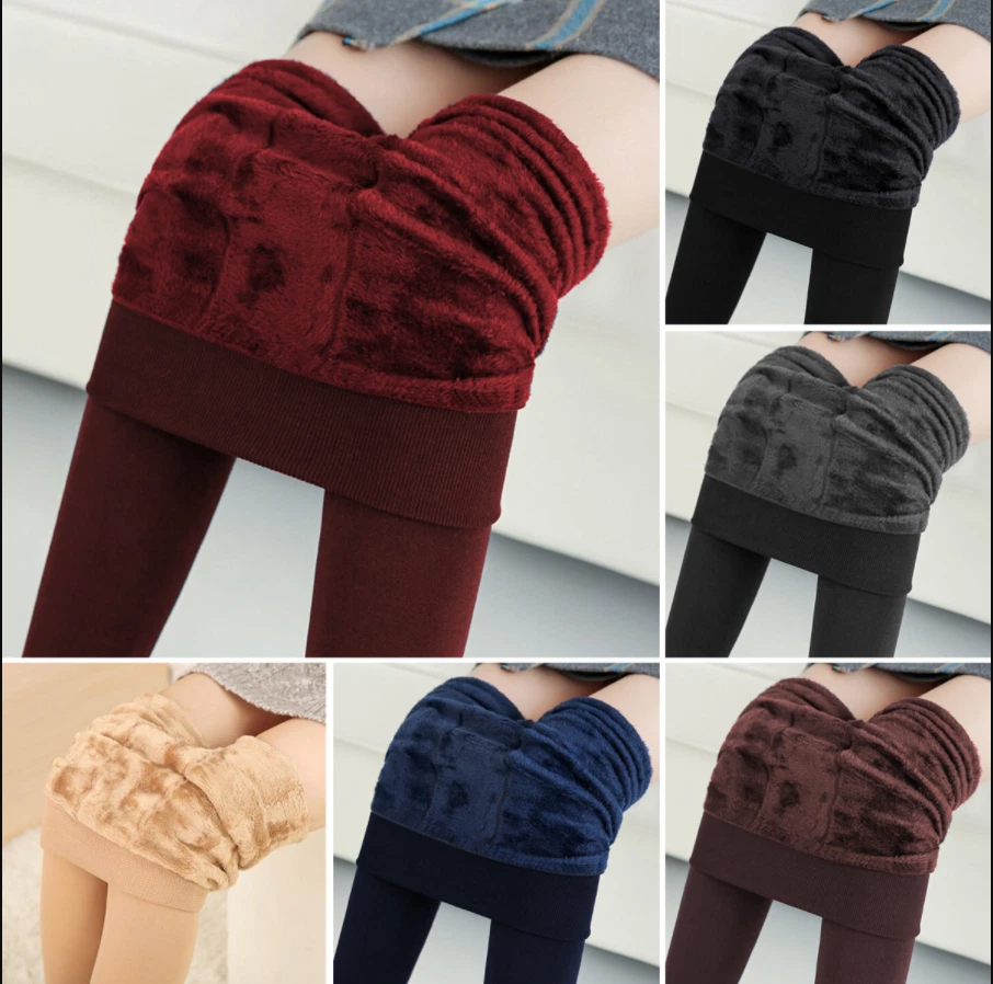 Thermal Leggings Thick Winter Ladies Fleece Lined Warm High Waist Tummy Control~ - Image 3 of 4