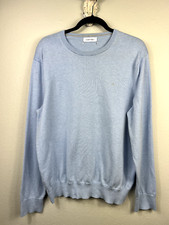 Calvin Klein Supima Blue Lightweight Crew Neck Sweater Mens