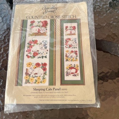Vintage 1987 Something Special Sleeping Cats Counted Cross Stitch Kit New 125c