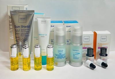 OBAGI SUNSHIELD SPF50-RETINOL 1.0-ELASTIDERM EYE GEL-C-20%-DAILY DROPS 10pcs 