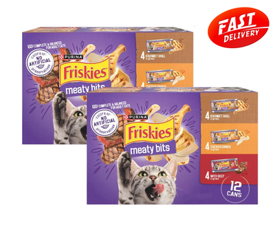 #ad 2 Packs Friskies Gravy Variety Pack Meaty BitsWet Cat Food 5.5 oz. 12 Cans $14.99