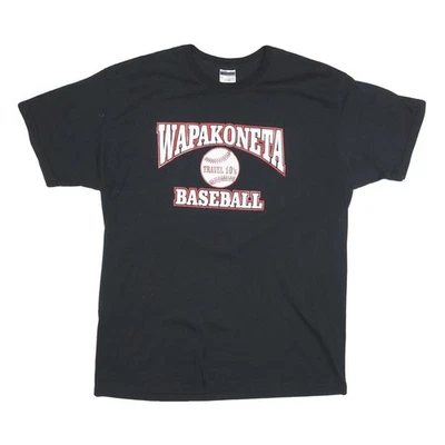 JERZEES Noir Hommes Wapakoneta Baseball T-Shirt XL Manche Courte Ras Manche - Photo 1/4