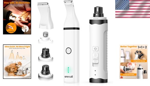 Safety First: Rechargeable Dog Nail Grinder and Paw Trimmer with LED Lights - Picture 2 of 10