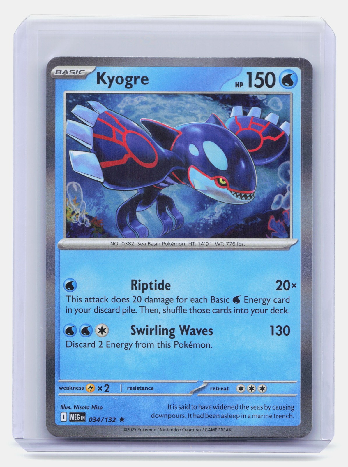 Kyogre Pokemon TCG Mega Evolutions #034/132 Holo Rare