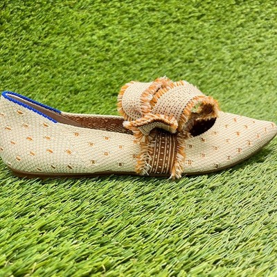 Rothy's The Point Womens Size 7 Beige Casual Classic Slip On Ballet Flats Shoes