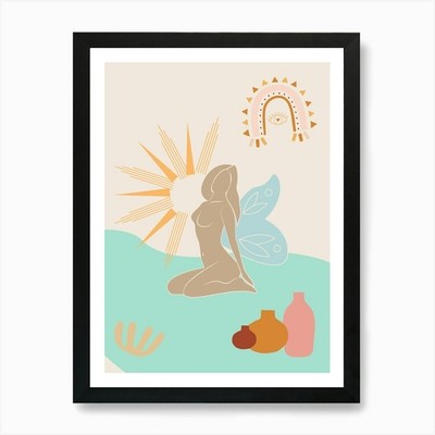 Aphrodisiac. Boho Mystical Girl   b Framed Wall Art Poster Canvas Print Picture