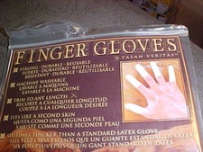 12 FINGER GLOVES CRAFTS 6 LARGE 6 MED 100 HEAVY DUTY NATURAL LATEX RUBBER NEW