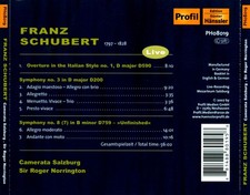 SCHUBERT: OVERTURE IN THE ITALIAN STYLE; SYMPHONIES NOS. 3  8 NEW CD