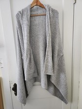 Softies Sweater Hooded Marshmallow M L Gray Shawl Cardigan Wrap