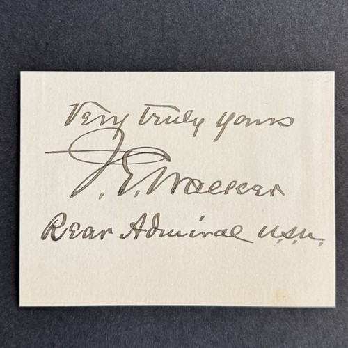 Rear Admiral John G. Walker Signed Card - USN Civil War Commander - Autograph