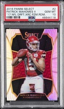 2016 PANINI SELECT '17 NFL DRAFT XRC PRIZM REDEMPTION PATRICK MAHOMES II PSA 10