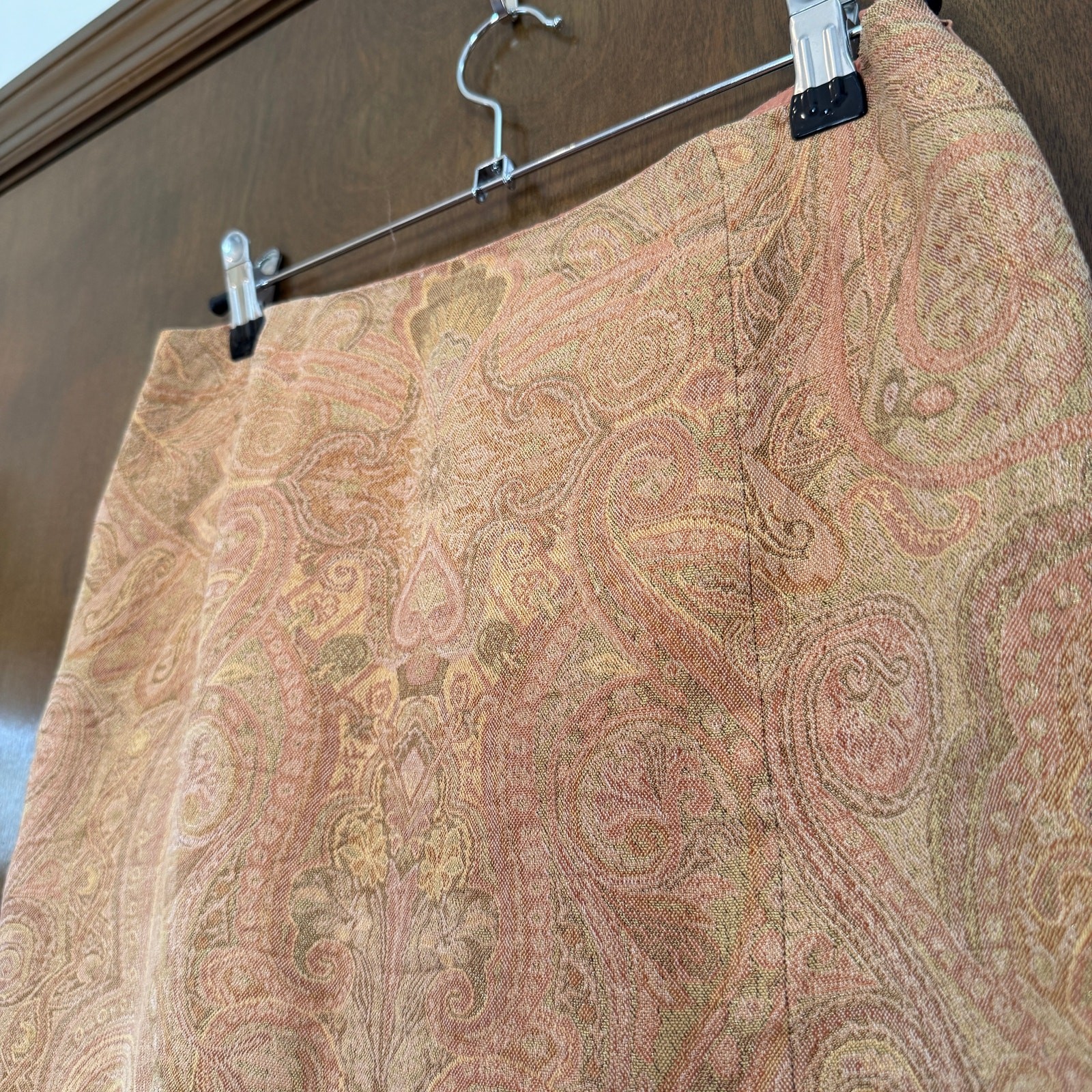 1990s vintage Talbots Silk/Wool blend paisley print pencil skirt size 8