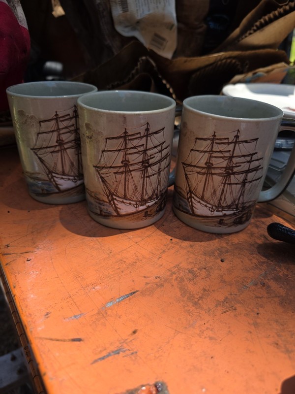 Vintage Otagiri Coffee Mug Ships Boat Harbor Nautical Sailboat 