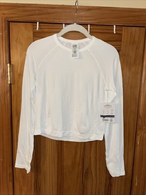Athleta Girl Power up sport length top- Xlarge 14. White Sheer NWT $55