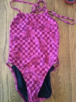 Jolyn, Gavin 2 size 30 pink checked floral swimsuit, competitive swim