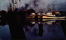 Shipbuilding on Puget Sound ~ Washington state ~ fishing boats ~ evening ~ 1960s