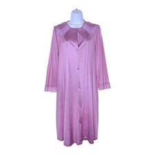 Vanity Fair Small Nightgown Lace USA Button Front Purple Housecoat Robe
