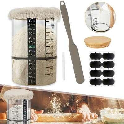 Sauerteig Starter Set 900ml Sauerteig Glas Mit Holzdeckel Sourdough Starter Kit
