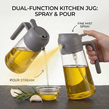 2-in-1 Oil Spray Bottle Refilable Plastic BBQ Cooking Olive Oil Spray Dispenser.