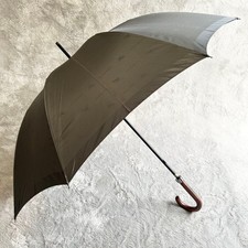 BURBERRY Shadow Horse Umbrella Long Rain Shield Wood Handle 92cm Classic