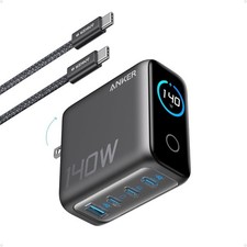 140W GaN USB C Charger 4-Port Fast Charging Adapter MacBook iPhone iPad 5FTCable