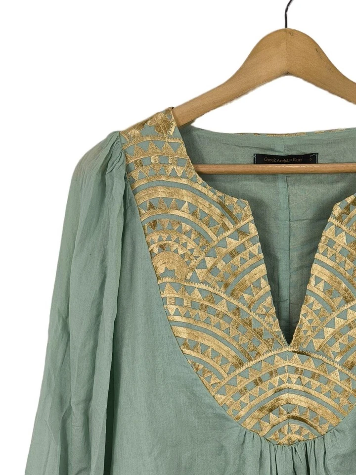 GREEK ARCHAIC KORI Blouse à enfiler Dames Blouse T EU 36 kaki-doré - Photo 3/4