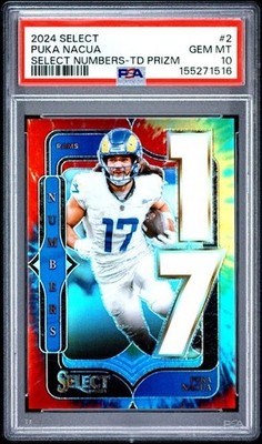 2024 PANINI SELECT SELECT NUMBERS 2 PUKA NACUA TIE-DYE PRIZM PSA 10