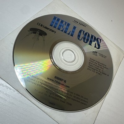 Vintage 1996 Heli Cops PC Game CD-ROM 7th Level T.E.N Laboratory DISC ONLY
