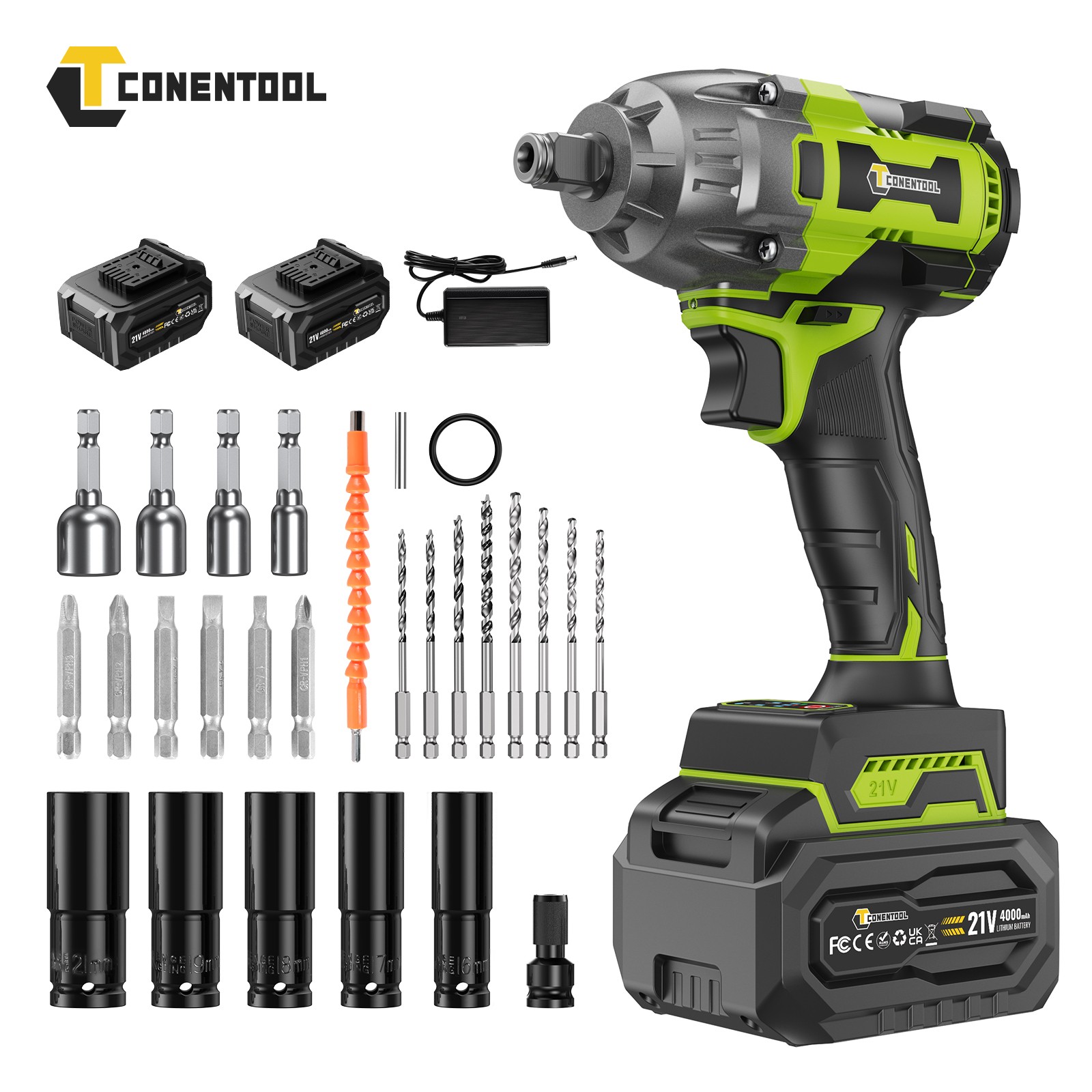 Avvitatore a percussione a batteria 21V 520Nm brushless - 1/2" - con batterie 1/2x 4000mAh